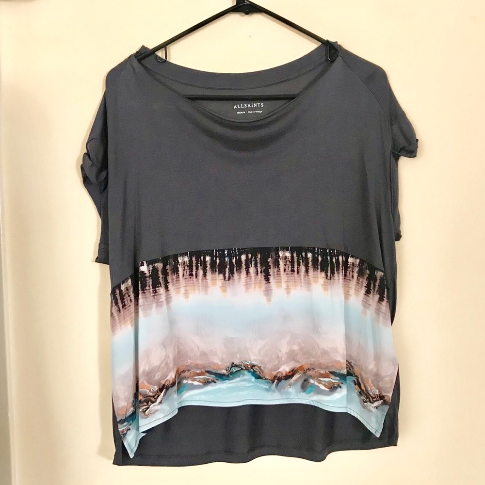 All Saints Crystal Pina Tee Size Medium